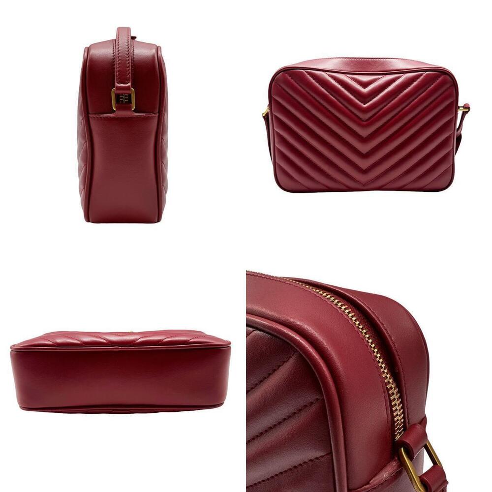 Saint Laurent Camera leather Bag bordeaux red Lou quilted chevron
